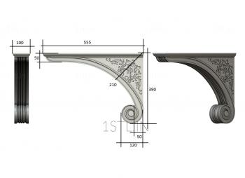 Corbels (KR_0494) 3D model for CNC machine